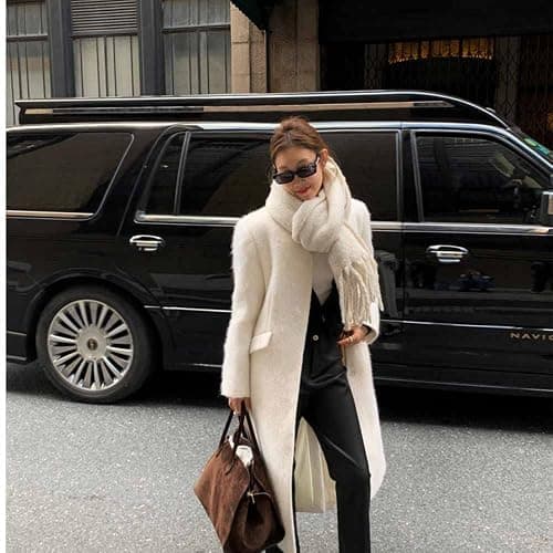 OUNIYA Large Chunky Scarf Oversized Fluffy Scarves Blanket Big Wool Thick Winter Warm thumbnail 4