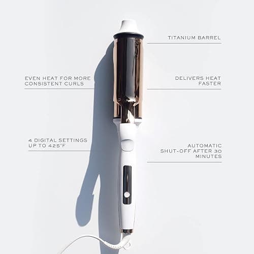 Kristin Ess Hair 2 Inch Titanium Curling Iron for Big Blowout Waves + Volume-2” Salon Professional Wide + Large Barrel Curling Iron - Auto Shut-Off - Smooth+Shiny Loose Waves for Medium to Thick Hair thumbnail 2