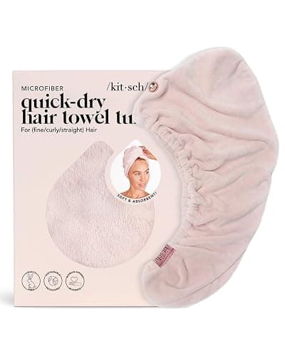 Kitsch Microfiber Hair Towel Wrap for Women - Super Absorbent Hair Drying Towel - Quick Dry, Anti-Frizz - for Long & Short, Wet & Curly Hair - Blush thumbnail 2