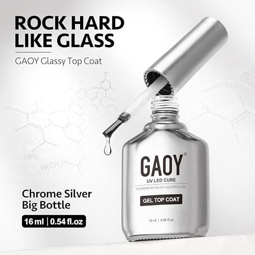 GAOY 2 Pcs 16ml No Wipe Gel Top Coat, Glassy Clear Gel Top Coat, High Gloss Finish for UV Light Cure Gel Nail Polish - 2 Pcs Gel Top Coat thumbnail 2