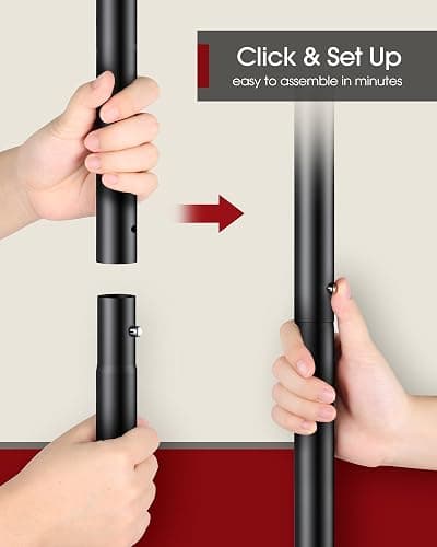 Sakugi Clothes Rack - Clothing Rack with Storage Mesh Shelf & Casters, Heavy-Duty Metal Clothing Rack for Hanging Clothes, Dresses, Coats, Large Load Capacity, Easy Assembly, Black, 28.0"x16.9"x59.0" thumbnail 8