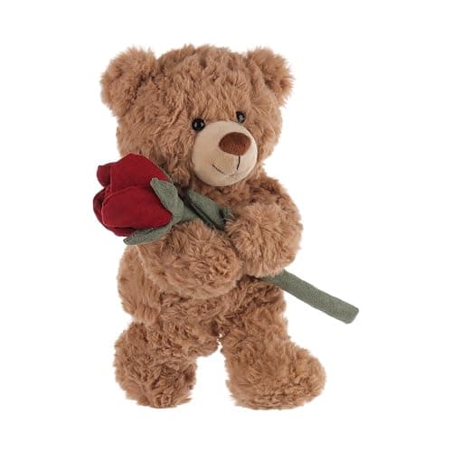 Apricot Lamb Toys Plush Brown Flower Teddy Bear with Rose Stuffed Animal Soft Cuddly for Kids Girlfriend Mother's Day Valentine's Day (8 Inches) thumbnail 6