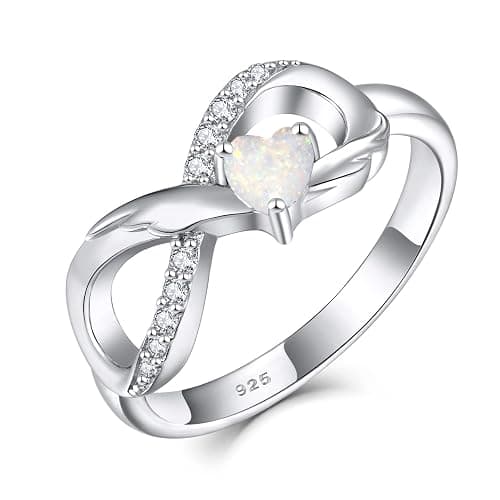 STARCHENIE Infinity Promise Ring 925 Sterling Silver Angel Wings Heart Ring for Women Size 5-10 - Image 1