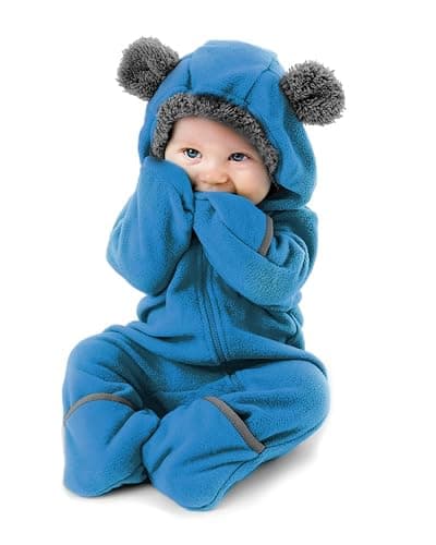 Cuddle Club Fleece Baby Bunting Bodysuit with Hood, Convertible Mittens & Booties, Car Seat Friendly, Soft & Warm, Easy Zip - Image 1