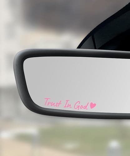 SCUARI 4PCS Car Stickers,Cars Decals,Car Accessories Trust in God Rearview Mirror Sticker,Auto Stickers and Decals,Auto Decals for Women,Trust in God Mirror Decals,Suitable for Motorcycle (Pink) - Image 1