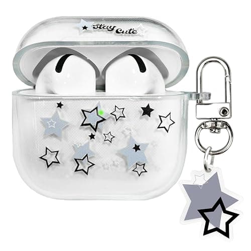 AIIEKZ Compatible with AirPods 5/4 Case Cover 2026/2024, Kawaii Clear Soft TPU Case with Cute Star Keychain for AirPods 5th/4th Generation Case for Girls Women (Airpods 5/4) - Image 1