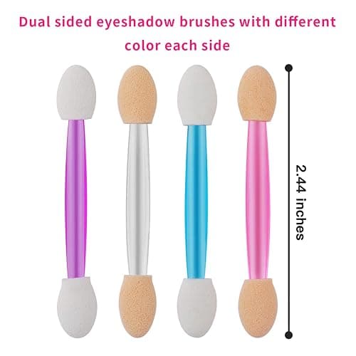 Cuttte 120PCS Disposable Dual Sides Eye Shadow Sponge Applicators with Container, 4 Colors Eyeshadow Brushes Makeup Applicator thumbnail 2