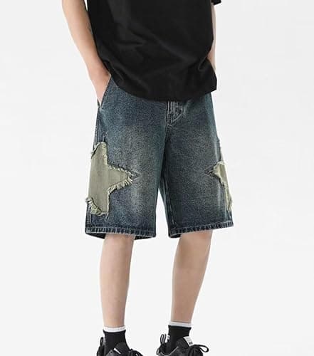 Gecagal Unisex Denim Shorts Baggy Jorts Y2K Streetwear Fashion Jorts Casual Loose Grunge Harajuku Jeans Shorts thumbnail 3
