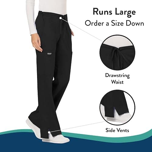 Cherokee Scrubs for Women Mid Rise Moderate Flare Drawstring Pant with 5 Pockets, Ultra Soft & Breathable Fabric - WW120 thumbnail 3
