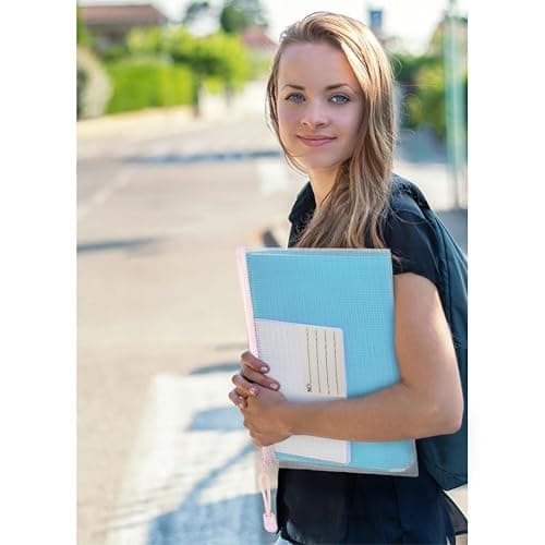 Vicloon 10pcs A4 Plastic Wallets, White/Pink/Yellow/Blue/Green, Zip Lock Bags Mesh Document Wallets with Label Pocket for School, Office, Homework Storage thumbnail 7