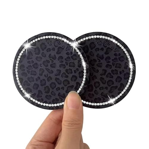 Car Cup Holder Coaster, 2PCS Silicone Car Cup Holder Insert Leopard Print, 2.75" Universal Non-Slip Cup Holders, Interior Car Accessories for Women and Man (Black) thumbnail 5