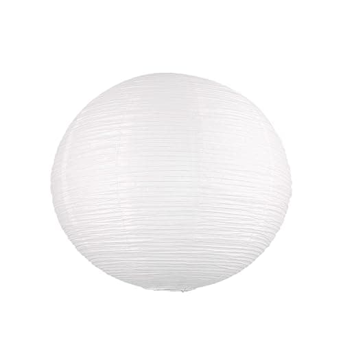 White Round Paper Lantern Lampshade, 12"x12'' Small Paper Lanterns Pendant Light Shade, Chinese Foldable Design for Living Room, Bedroom, Ceiling Lampshade Party Decor thumbnail 5