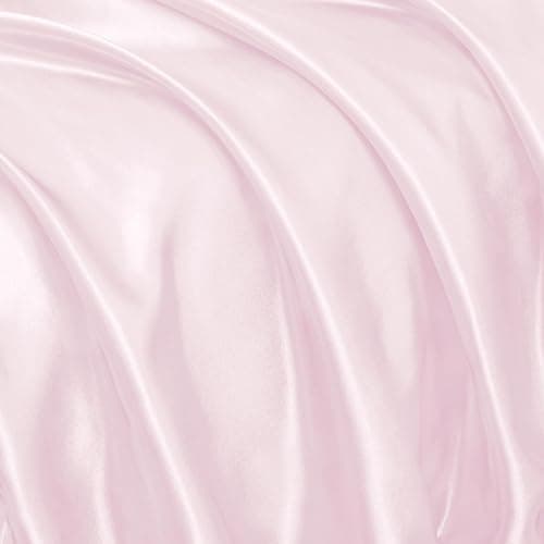 Homiest Ruffled Satin Sheets Queen Size 6pc Set - Blush Pink Bed Sheet Set with 15 Inch Deep Pocket Fitted Sheet, 1 Flat Sheet, 2 Ruffled Pillow Shams & 2 Pillowcases, Similar to Silk Sheets thumbnail 9