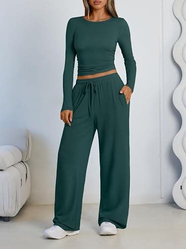 LILLUSORY 2 Piece Lounge Sets for Women Fall Outfits 2025 Two Piece Travel Sweatsuits Business Casual Fashion Clothes thumbnail 2