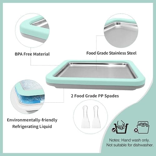 Rolled Ice Cream Maker, Instant Ice Cream Maker, Instant Gelato Pan/Roll, Homemade DIY for Fun Parent-Child Activities Families Mint Green thumbnail 4
