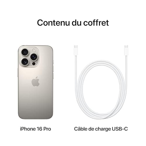 Apple iPhone 16 Pro (128 Go) - Titane Naturel thumbnail 6