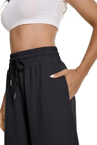Auriviz Womens High Waisted Drawstring Sweatpants Straight Leg Pants Side Hidden Pockets Sweat Pants 30‘’ Inseam thumbnail 4