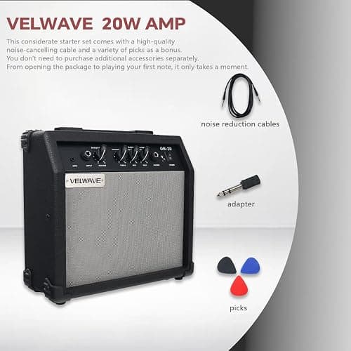 Electric bass Guitar Amplifier 20W Portable Practice amp Black Color Quality Workmanship mp3 6.5'' inch Speaker Input Treble Middle bass Volume Headphone Jack Easy Control Plate thumbnail 5