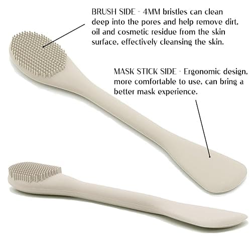 Face Mask Brush Applicator, Mask Brushes For Facials Cleansing & Exfoliating, Facial Clay Mask Applicator Tool Silicone Mask Spatula Cream Skincare For Apply Cream, Lotion, Mud, Clay (Black+Starlight) thumbnail 3