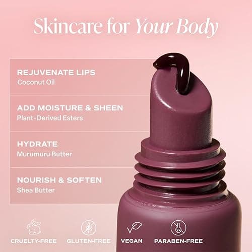 Saltair Hydrating Lip Oil Balm, Clear and Tinted Lip Gloss, Everyday Shades 5-Pack. Moisturizing Vegan Conditioning for Dry Cracked Lips with Glossy High-Shine Finish. Coconut Vanilla Flavor thumbnail 3