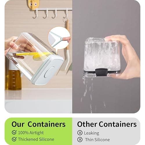 EQI Pop Food Storage Containers Set, 6Pcs Airtight Containers with Lids for Kitchen Pantry Organizers and Storage,One Button Opening BPA-Free Food Containers for Cereal Flour Sugar(0.6, 1.3, 1.9Qt)*2 thumbnail 4