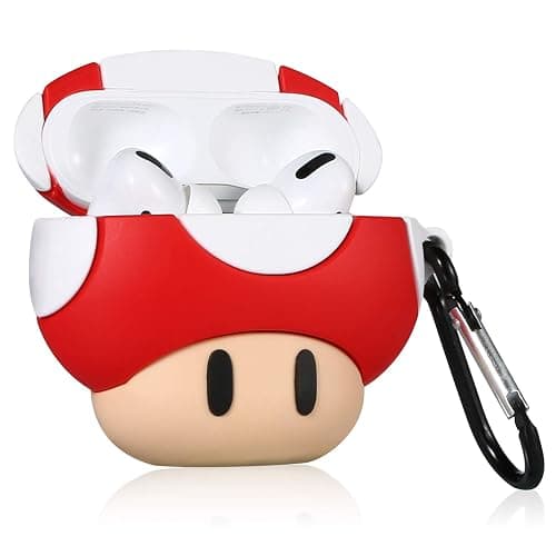 Coralogo Case for Airpods Pro 2019/Pro 2 Gen 2022 Cute,3D Animal Character Silicone Cartoon Kawaii Airpod Skin Fun Funny Cool Keychain Design Kids Teens Girls Boys Cover Cases Air pods Pro (Mushroom) thumbnail 2