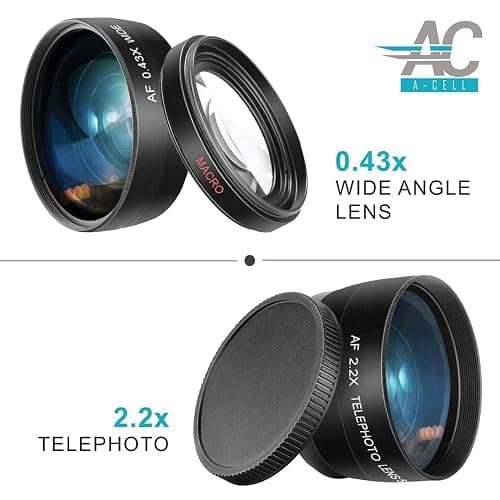 A-Cell 58mm Accessory Bundle for Canon EOS Rebel T7, T6, T5, T3, T100, 4000D, 2000D, 3000D and More with 32GB SanDisk Memory Card, Wide Angle Lens, Telephoto Lens, Tripod, Backpack thumbnail 4
