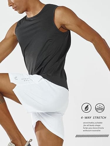 NORTHYARD Men's 5"/7"/10" Athletic Basketball Shorts Workout Gym Quick Dry Shorts Lightweight Mesh Running Shorts Tennis - 5 inch - Large - White thumbnail 4