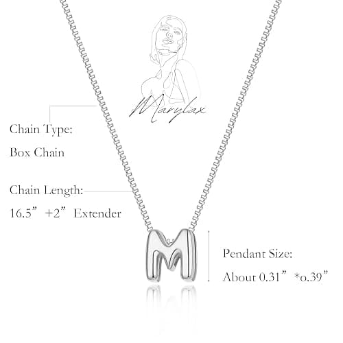 14K Gold Plated Bubble Letter Necklace, Tarnish Free and Waterproof Dainty Initial Necklace for Women, Trendy Personalized Gold Jewelry Gift for Her thumbnail 5