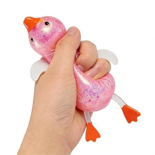 Glitter Cute Duck Squishy Sugar Stress Ball,Soft Duck Stress Relief Sugar Ball Squishy Ultra Squishy and Moldable Slow Rise Relaxing Sensory Fidget Stress for Anxiety Relief (Pink) thumbnail 4
