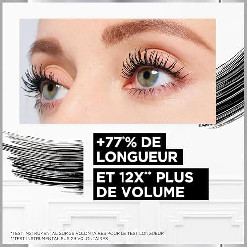 L'Oréal Paris - Mascara Pro XXL Lift - Effet Réhaussement de Cils Professionnel - Technologie Double Brosse - Longue Tenue - Teinte : Noir - 12 ml thumbnail 3