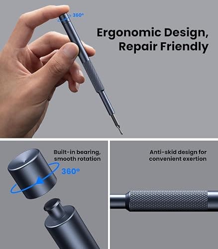 AXTH 25-in-1 Small Precision Screwdriver Set, Professional Magnetic Mini Repair Tool Kit for Phone, Computer, Watch, Laptop, Macbook, Ring Doorbell, Eyeglass, Electronic, [Bearing Steel] Screw Driver thumbnail 6