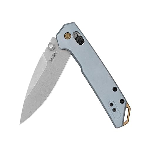 Kershaw Mini Iridium Folding Pocket Knife, 3 inch D2 Steel Blade, DuraLock, Aluminum Handle, Pocketclip - Image 1