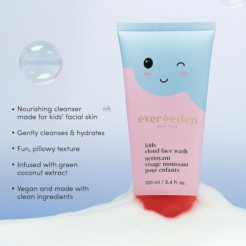 Evereden Kids Cloud Face Wash for Girls: Tropical Sorbet, 3.4 fl oz | Creamy & Fun  & Foaming Skin Care for Kids | Easy-to-Use Kids Face Wash | Non-toxic Kids Skincare for Sensitive Skin | 3.4 fl.oz - Tropical Sorbet thumbnail 2