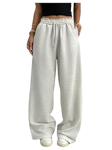 SweatyRocks Girl's Drawstring Waist Straight Leg Sweatpants Casual Workout Track Pants - Image 1