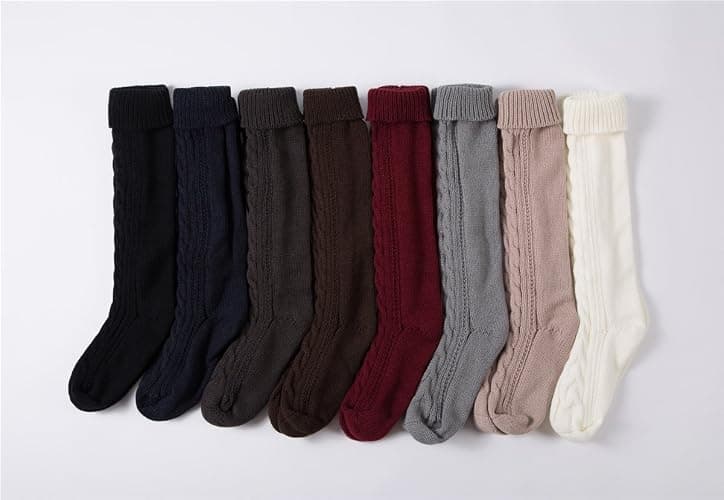 SherryDC Women's Cable Knit Long Boot Stocking Socks Knee High Winter Leg Warmers thumbnail 6