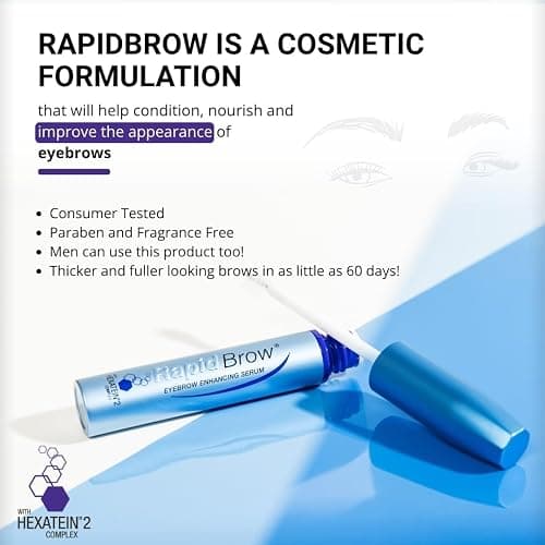 rapidBrow Eyebrow Enhancing Serum 3 mL - Hydrating Hair Serum for Visibly Thicker-Looking Brows with Hexatein 2 Complex thumbnail 3