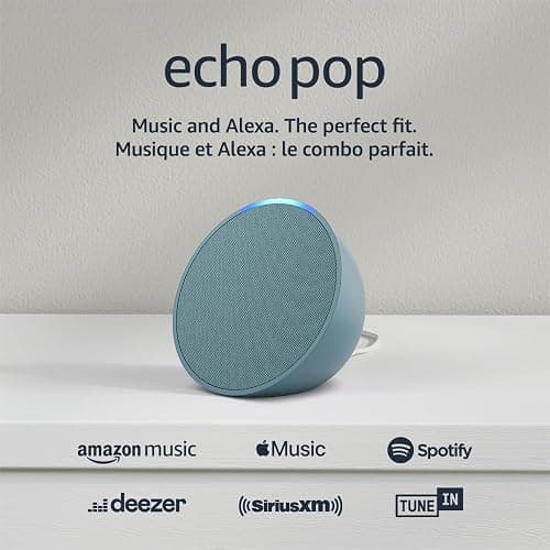 Amazon Echo Pop (newest model), Our smallest Alexa speaker, Fits in any room, Midnight Teal thumbnail 7
