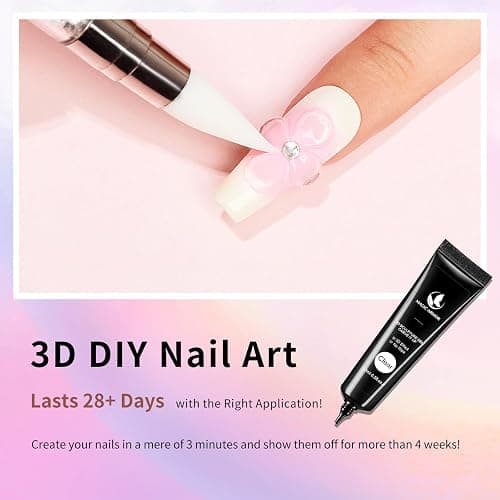 MAGIC ARMOR 15g 3D Nail Gel Sculpting Gel Nail Art Glue for Nail Art Designs DIY Nail Craving Molding Gel for 3D Gel Nail Art Polish Painting Drawing Gel Sculpture Gel Nail Decoration Manicure Clear thumbnail 2
