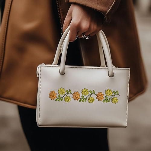 BENECREAT 4 Style 27Pcs Flower Border Water Soluble Hand Sewing Stabilizers, Long Rattan Flowers Tear Away Water Soluble Embroidery Patterns for Carves, Shirts, Coats, Bags, Towels thumbnail 7