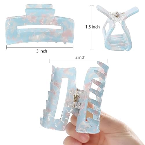 laxizar Hair Claw Clips 8 Pack Tortoise Barrettes Rectangle Shape Clips 3 Inch Fashion Hair Clips for Women thumbnail 2