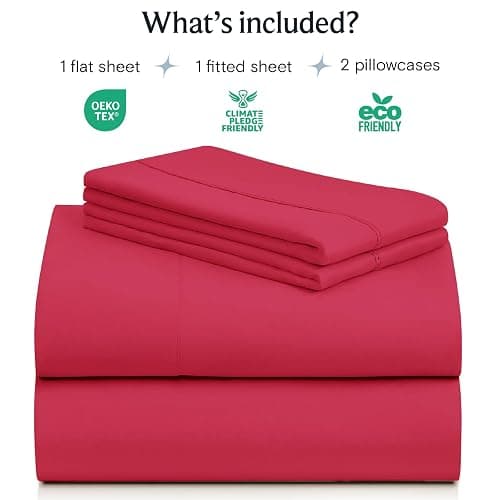 LuxClub Full Size Sheets, Deep Pocket Full Sheets Set 4PC, Soft Cooling Sheets for Full Sized Bed, Breathable Hotel Luxury Bedding Wrinkle Free, Silky Fitted Sheet & Pillowcase Sets, Lemon Yellow thumbnail 2