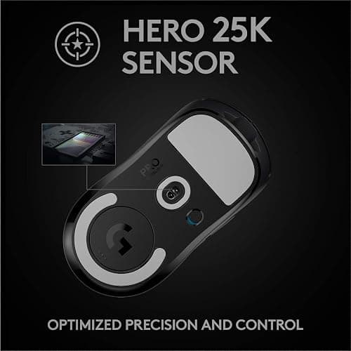 Logitech G PRO X SUPERLIGHT Wireless Gaming Mouse, Ultra-Lightweight, HERO 25K Sensor, 25,600 DPI, 5 Programmable Buttons, Long Battery Life, Compatible with PC / Mac - Black thumbnail 6