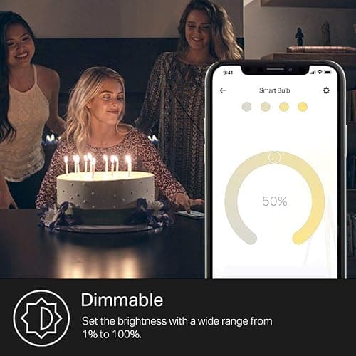 Kasa Smart Light Bulbs that works with Alexa and Google Home, Dimmable Smart LED Bulb, A19, 9W, 800Lumens, Soft White(2700K), CRI≥90, WiFi 2.4Ghz only, No Hub Required, 4 Count (Pack of 1)(KL110P4) - 4-Pack (Newer Version) thumbnail 4