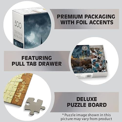 Buffalo Games - Harry Potter Thomas Kinkade - 500 Piece Puzzle for Adults | Silver Select, Officially Licensed, Recycled Board, Finished Size 21.25 x 15 in, Includes Poster, Giftable Drawer Box thumbnail 6