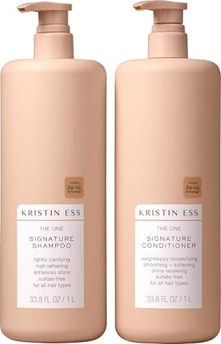 Kristin Ess Signature Shampoo and Conditioner Set with Pumps | Daily Sulfate Free, Color Safe, Hydrating, Moisturizes, Adds Softness & Shine - Pear Fragrance, 33.8 fl oz each 2-pack - Image 1