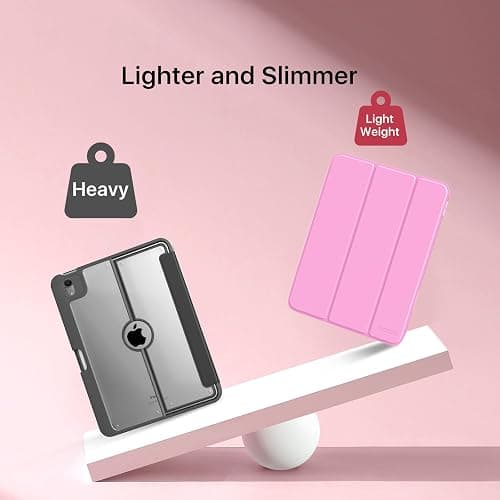 MoKo for iPad (A16) 11th Generation Case 11 Inch 2025, iPad 10th Generation Case 10.9 Inch 2022 with Pencil Holder, Slim Light Trifold Protective Cover with Hard PC Translucent Back Shell, Pink thumbnail 8