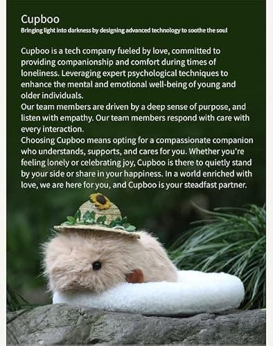 cupboo Interactive AI Plush Companion Pet– Privacy Safe Smart Adaptive Learning Emotional Support Robot Pets, Anxiety Relief Comfort| Ideal Toy Gift for All Occasion(Khaki) thumbnail 7