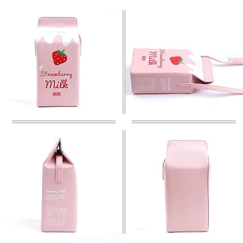 LUI SUI Girls Fruits Banana Strawberry Milk Box Cross Body Purse Bag Women Phone Wallet Shoulder Bags thumbnail 6