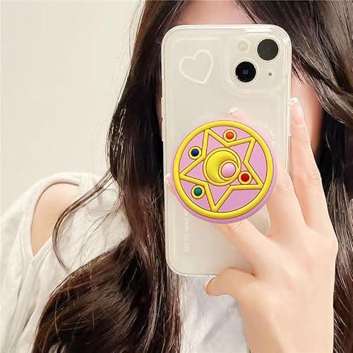 Cute Moon and Star Phone Grip -Kawaii Phone Grip Compatible with Kindle Paperwhite & iPad iPhone, Phone Holder Stand for Women, Phone Charm Accessories thumbnail 2